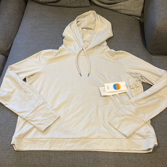 Vuori Halo Essential Hoodie Salt Heather NWT - Picture 6 of 7
